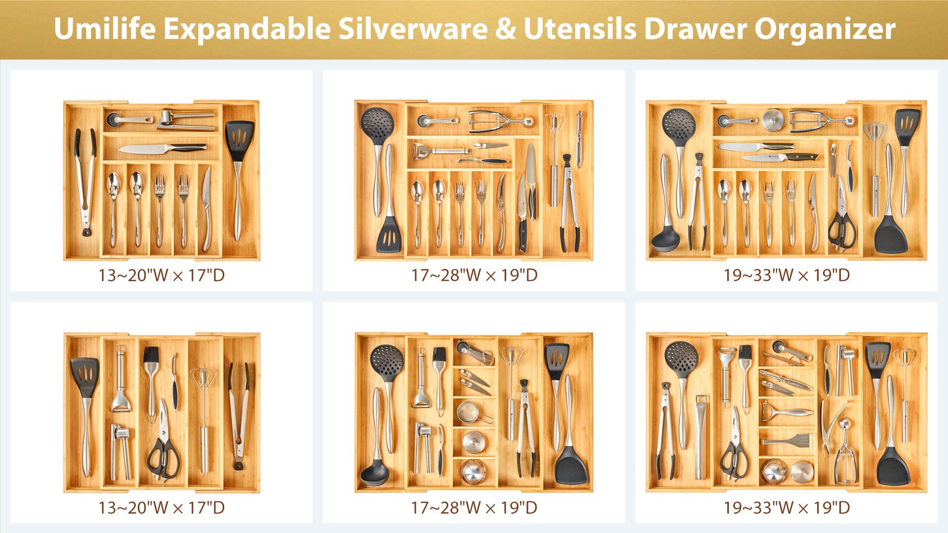 Extra Large Expandable Kitchen Drawer Organizer