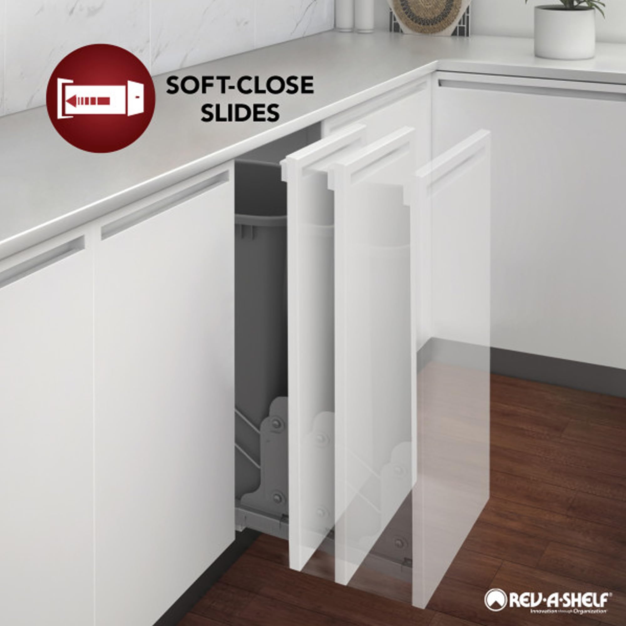 5 Inch Base Cabinet Organizer with Three Storage Bins
