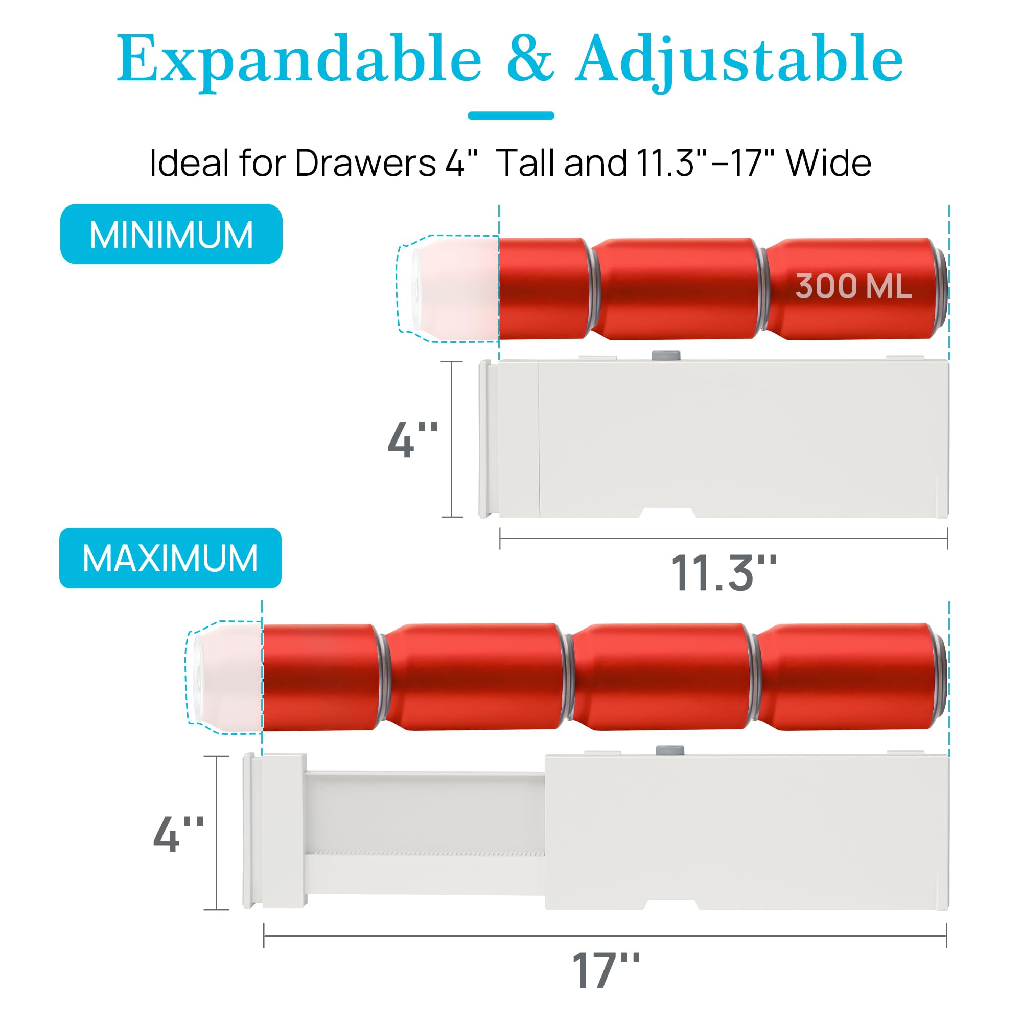 Adjustable Drawer Dividers for Clothes and Closet Organization