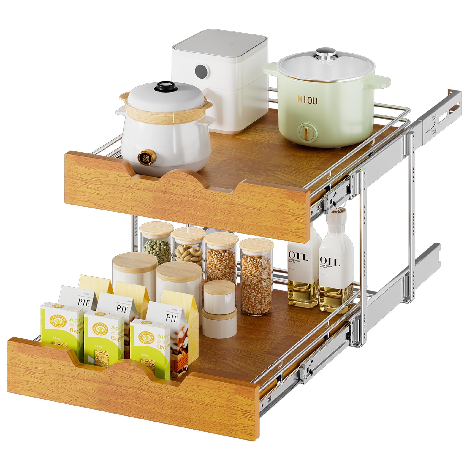 Wood Wire Pull Out Cabinet Shelf