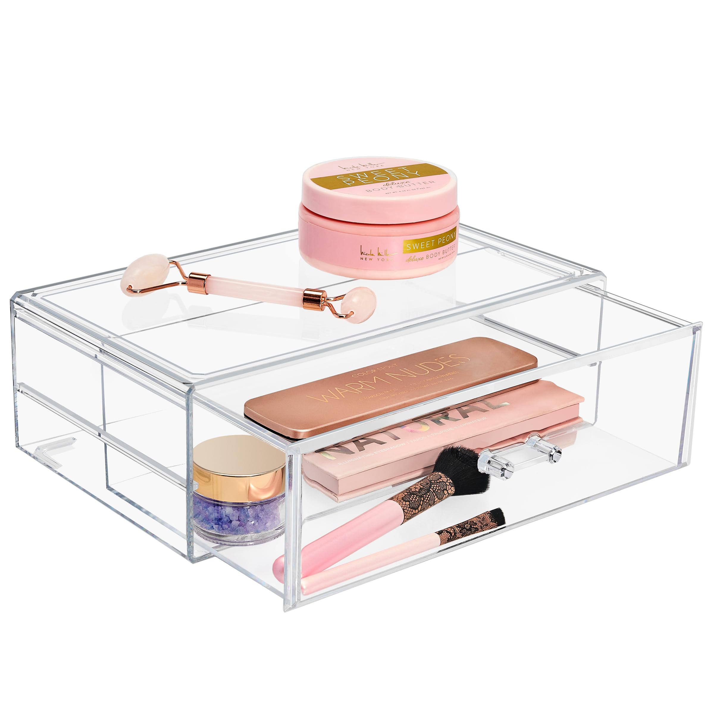 Large Clear Detachable Makeup and Jewelry Organizer for Vanity