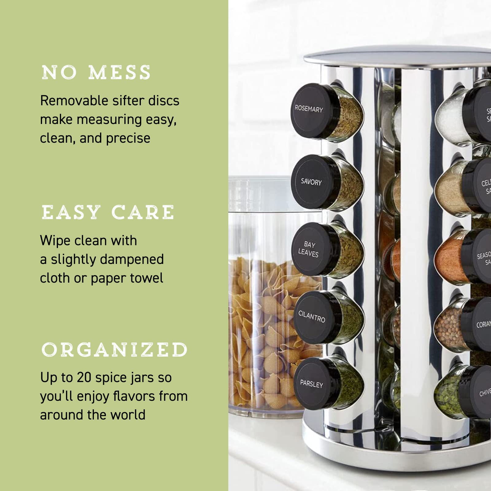20 Jar Revolving Countertop Spice Rack Organizer