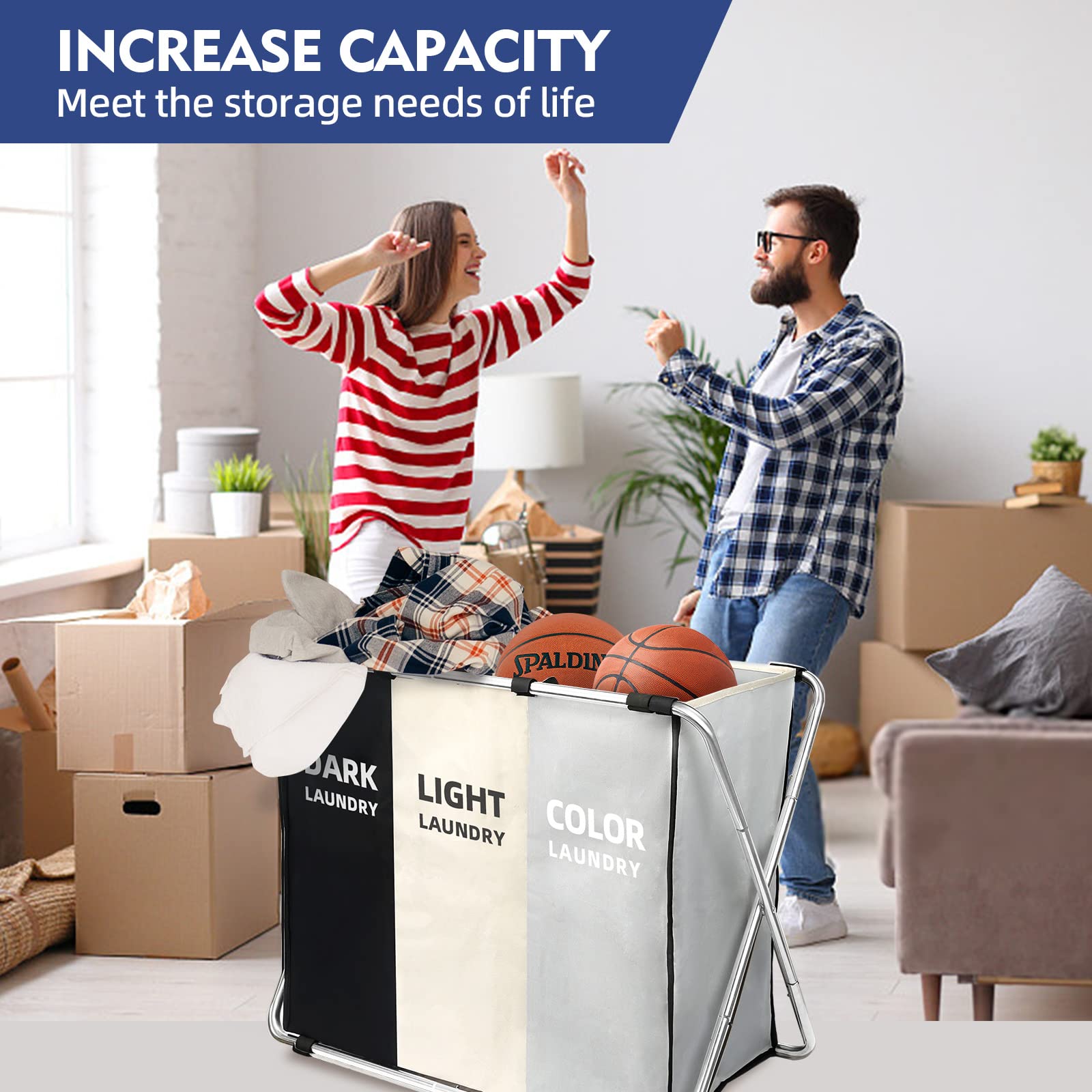 Large Waterproof Collapsible Laundry Basket with Handles