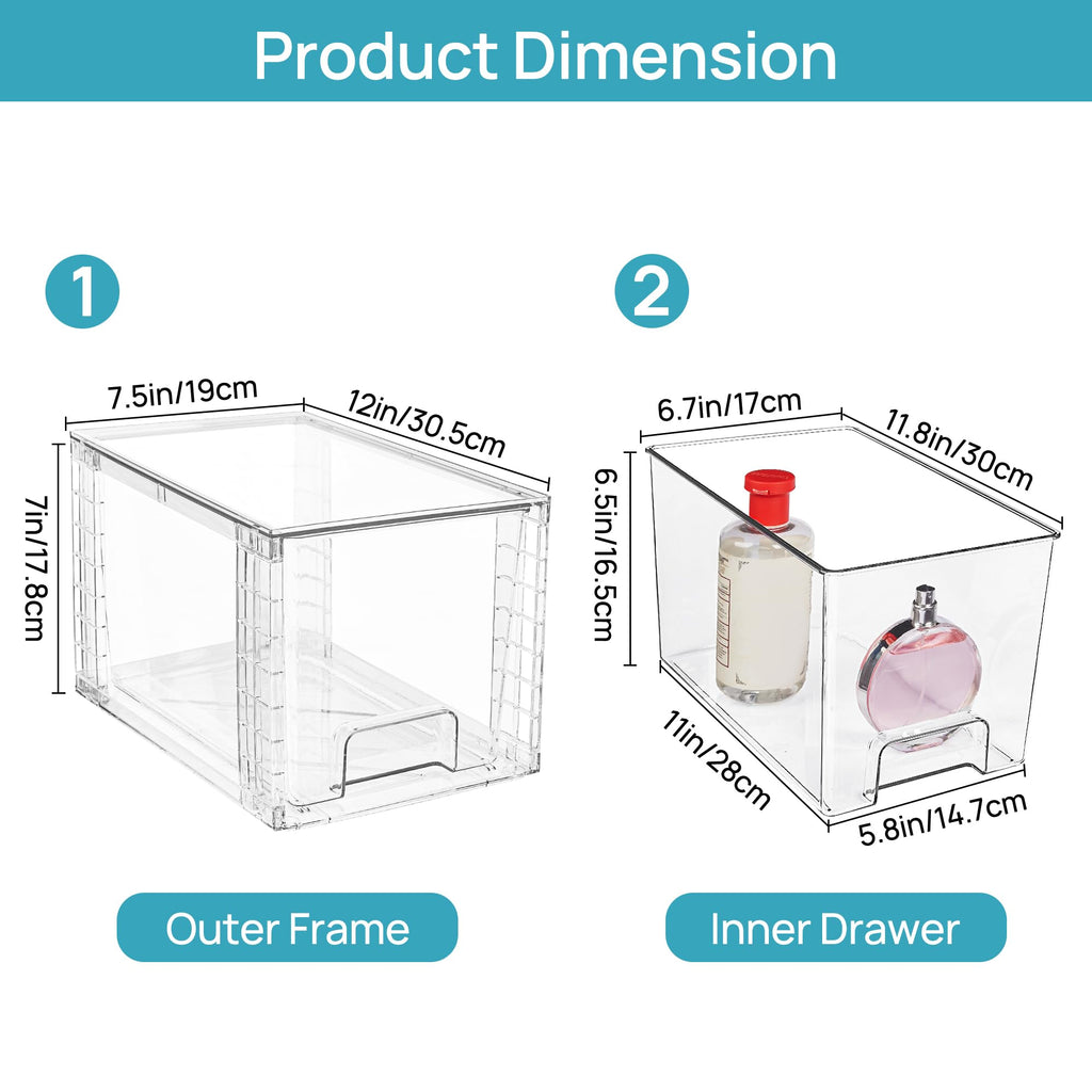 Large Stackable Storage Drawers for Home Organization