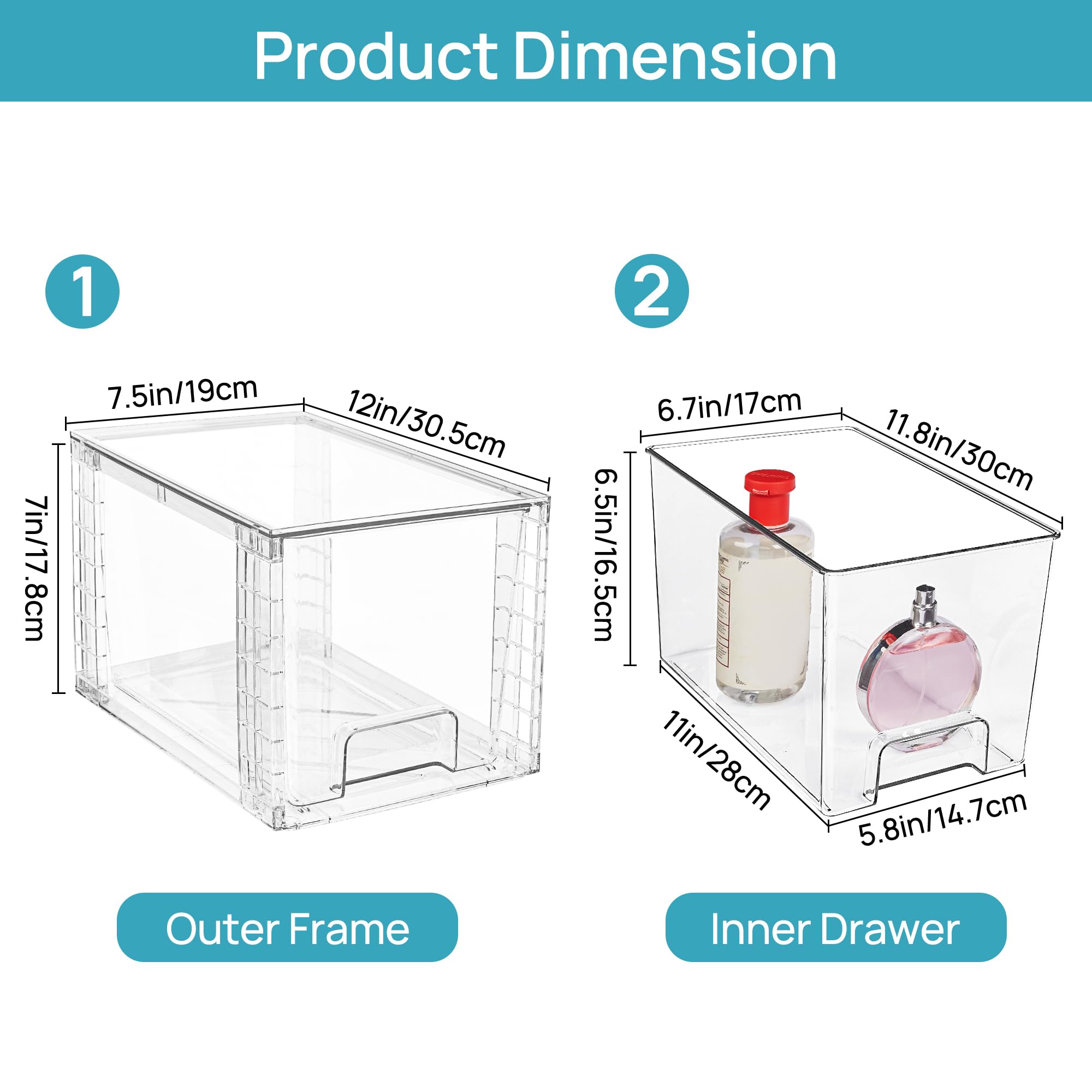 Large Stackable Storage Drawers for Home Organization