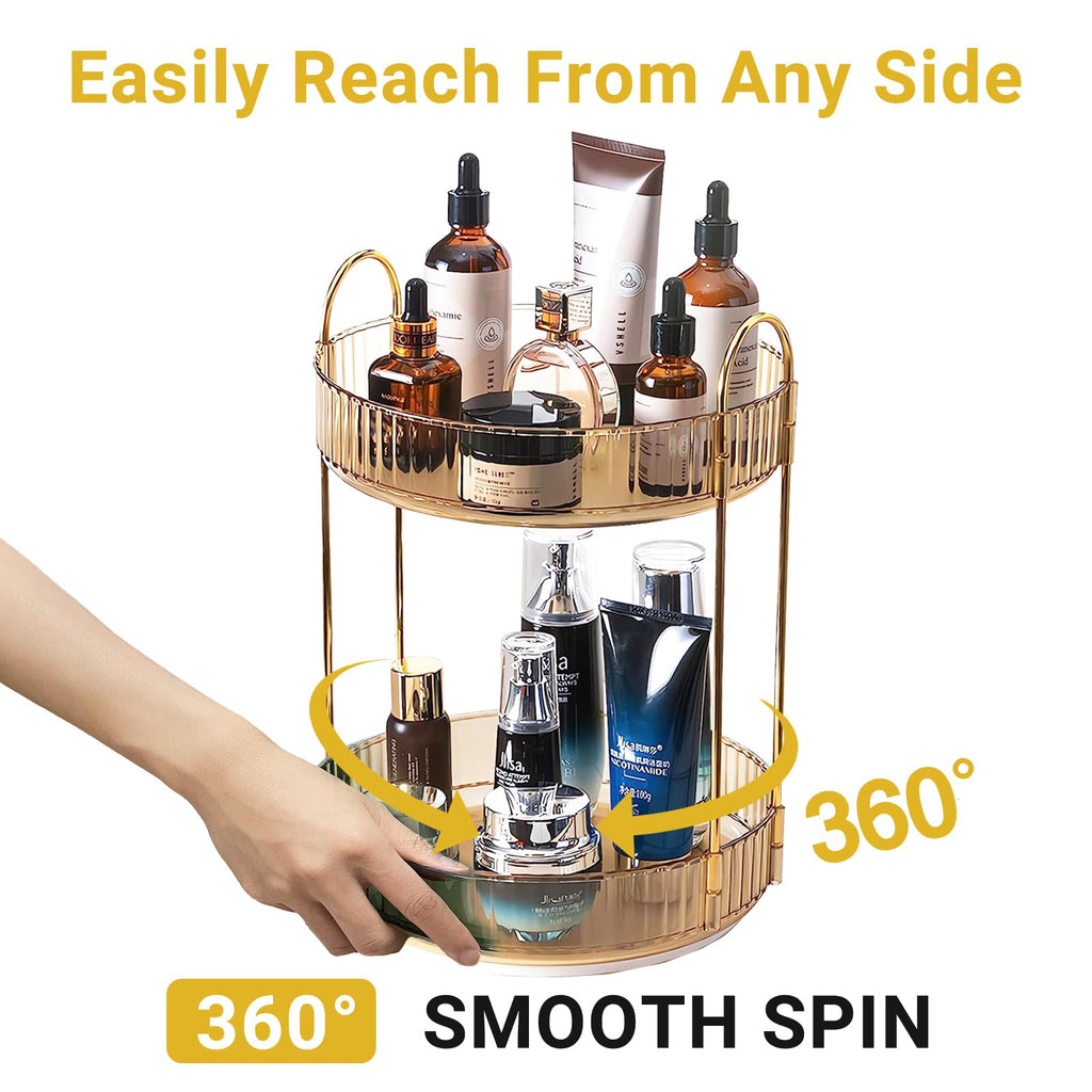 Large Capacity 360 Degree Rotating Makeup and Skincare Organizer