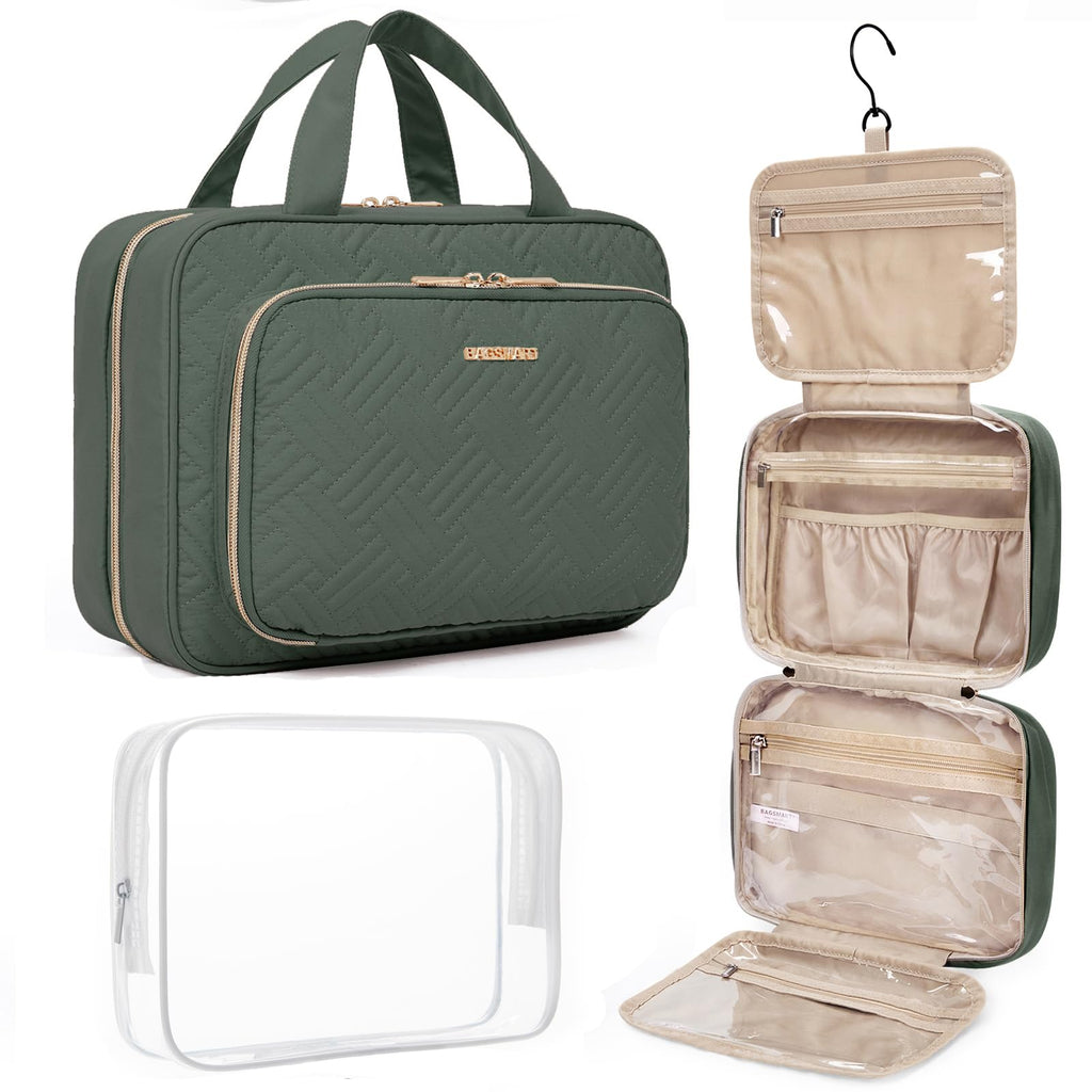 Hanging Travel Toiletry and Makeup Organizer with Transparent Cosmetic Bag