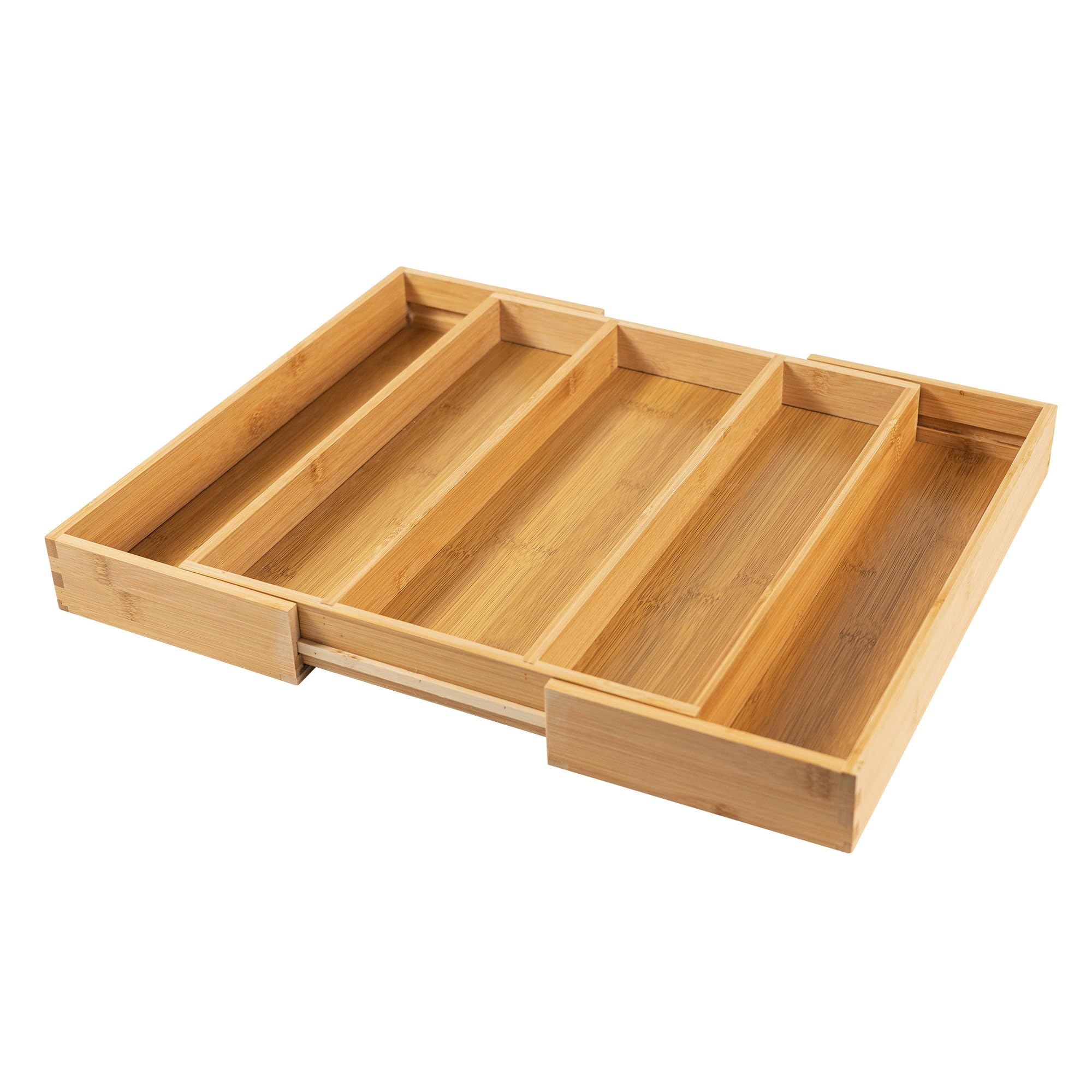 Expandable Bamboo Kitchen Drawer Organizer for Utensils and Cutlery