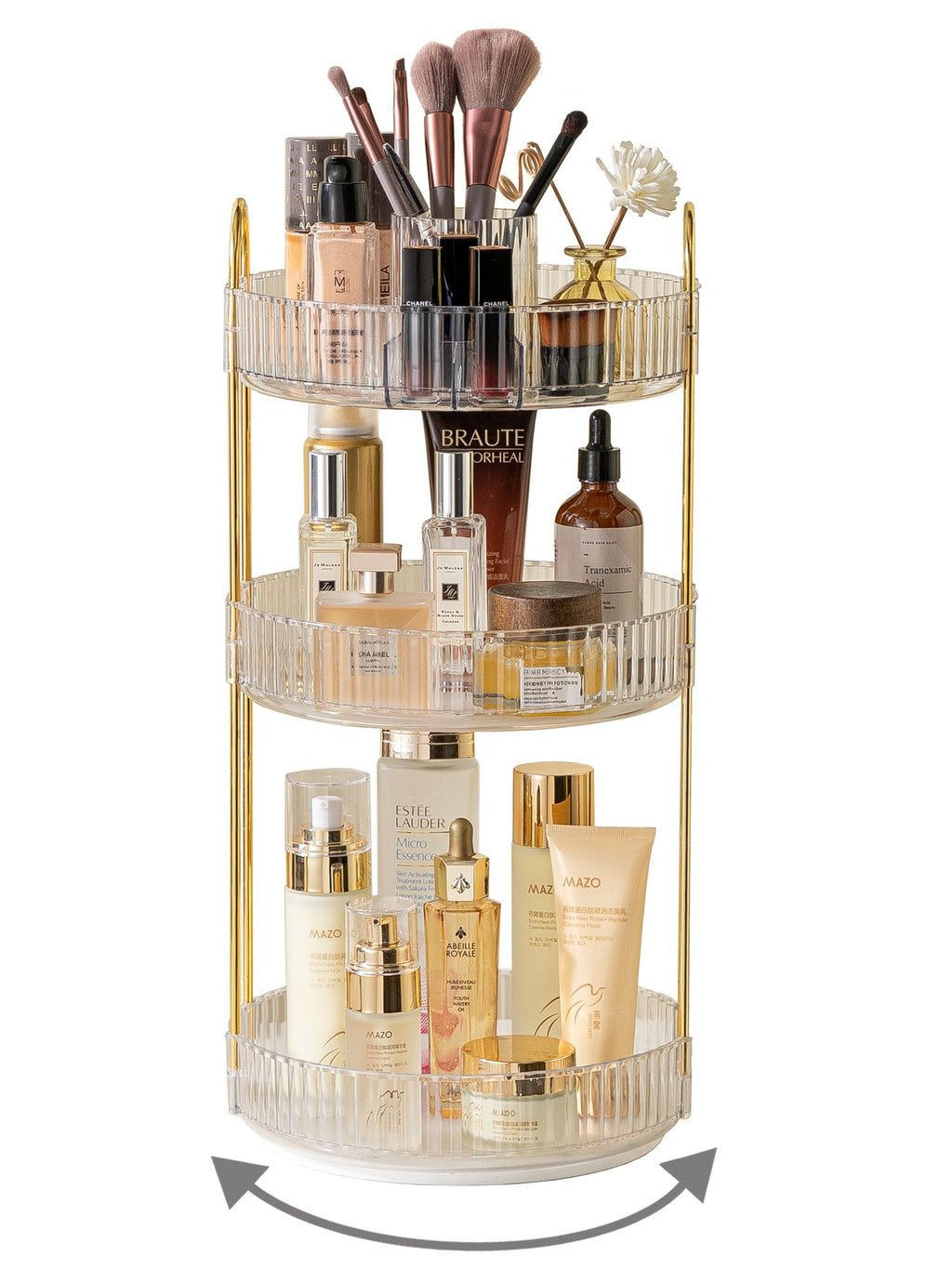 Large Capacity 360 Degree Rotating Makeup and Skincare Organizer
