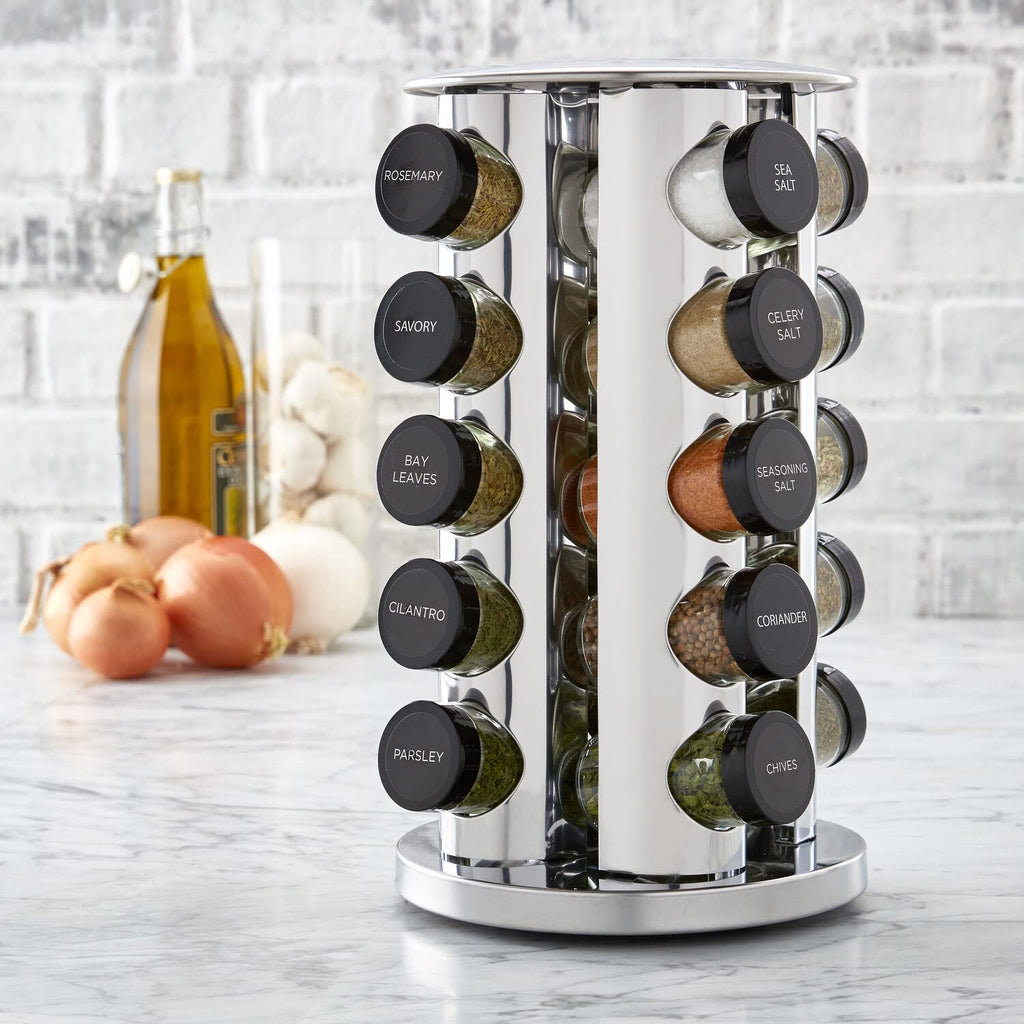 20 Jar Revolving Countertop Spice Rack Organizer
