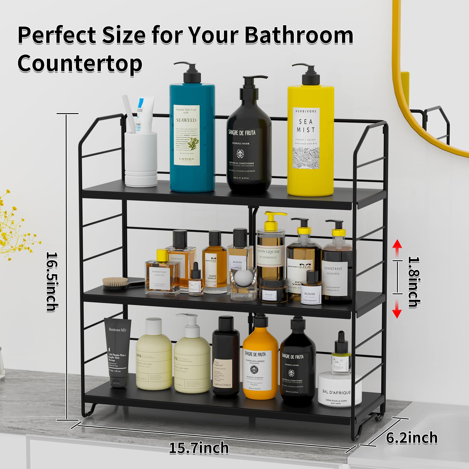 Bathroom Countertop Organizer Rack for Cosmetics and Kitchen Spices