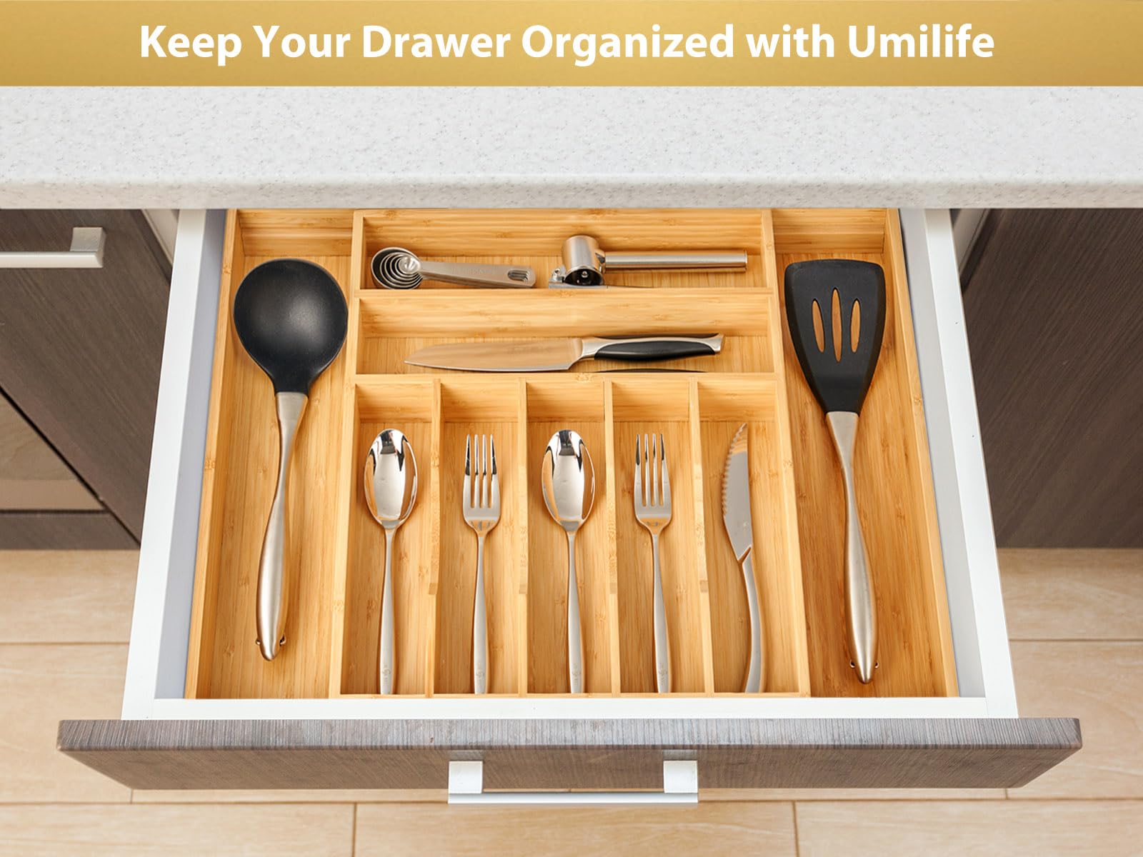 Extra Large Expandable Kitchen Drawer Organizer