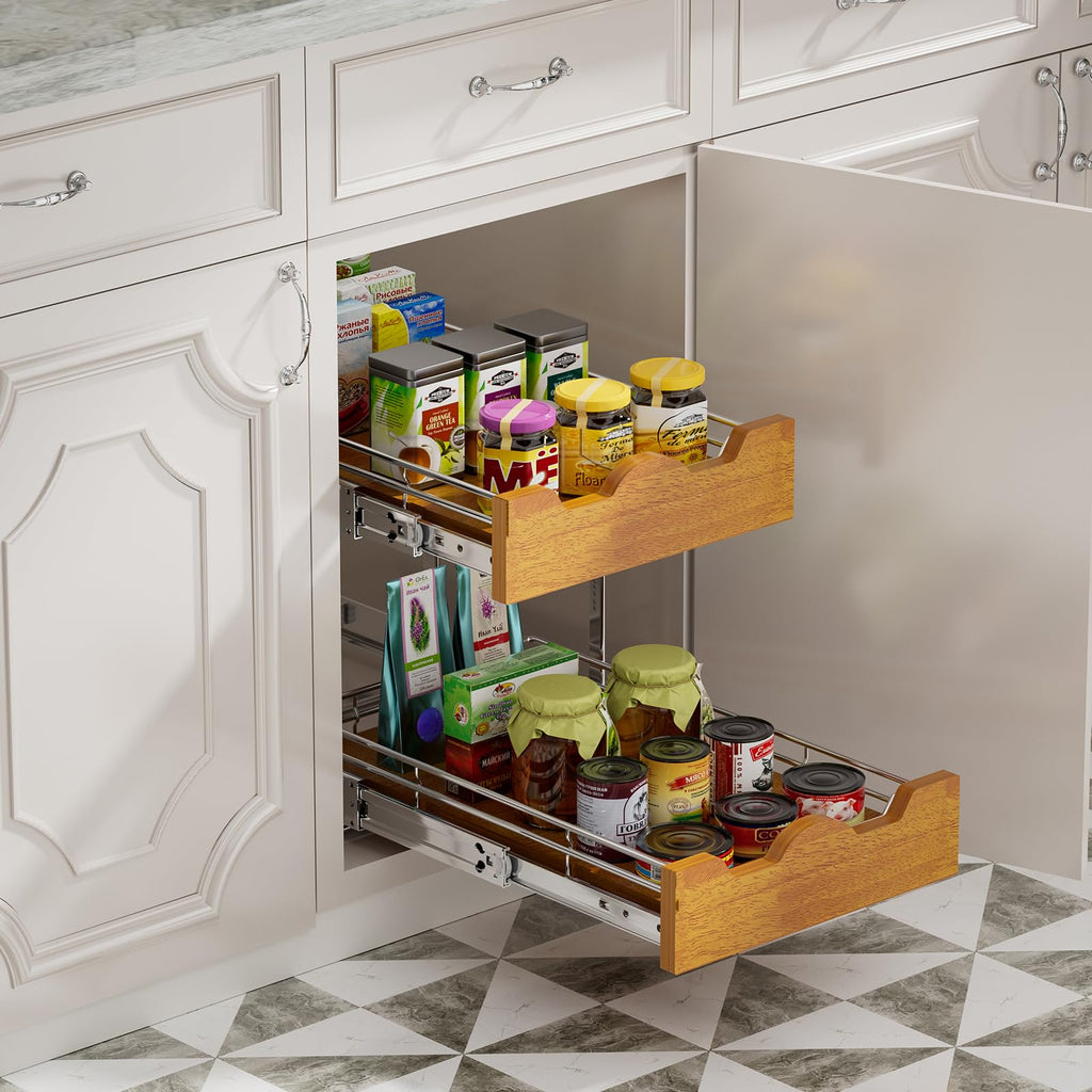 Wood Wire Pull Out Cabinet Shelf