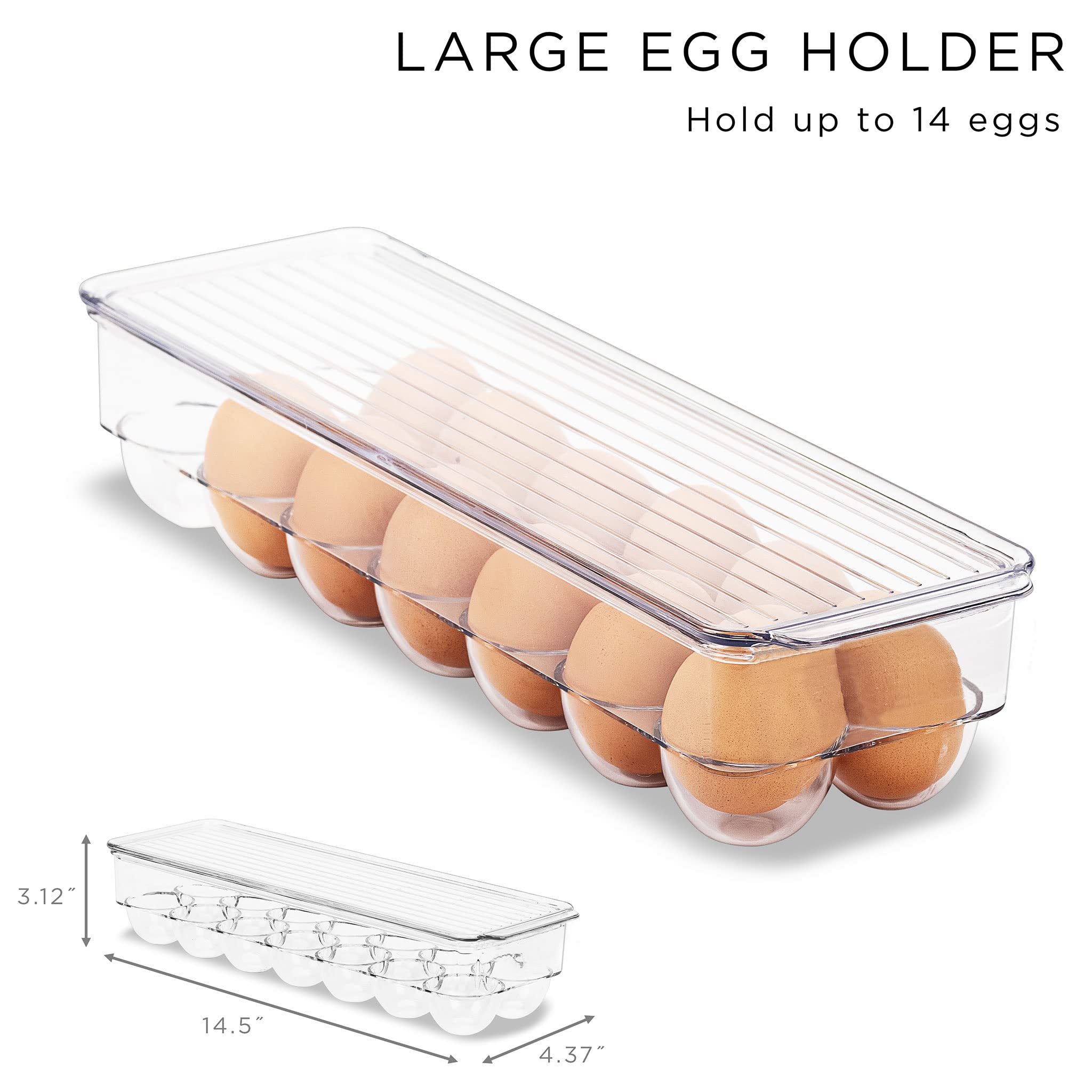 Clear Refrigerator Organizer Bins for Food and Household Storage