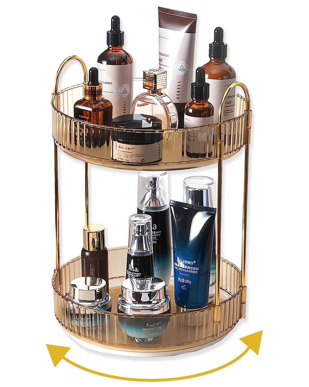 Large Capacity 360 Degree Rotating Makeup and Skincare Organizer