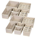 Twelve Pack Foldable Fabric Drawer Organizers for Clothes and Lingerie