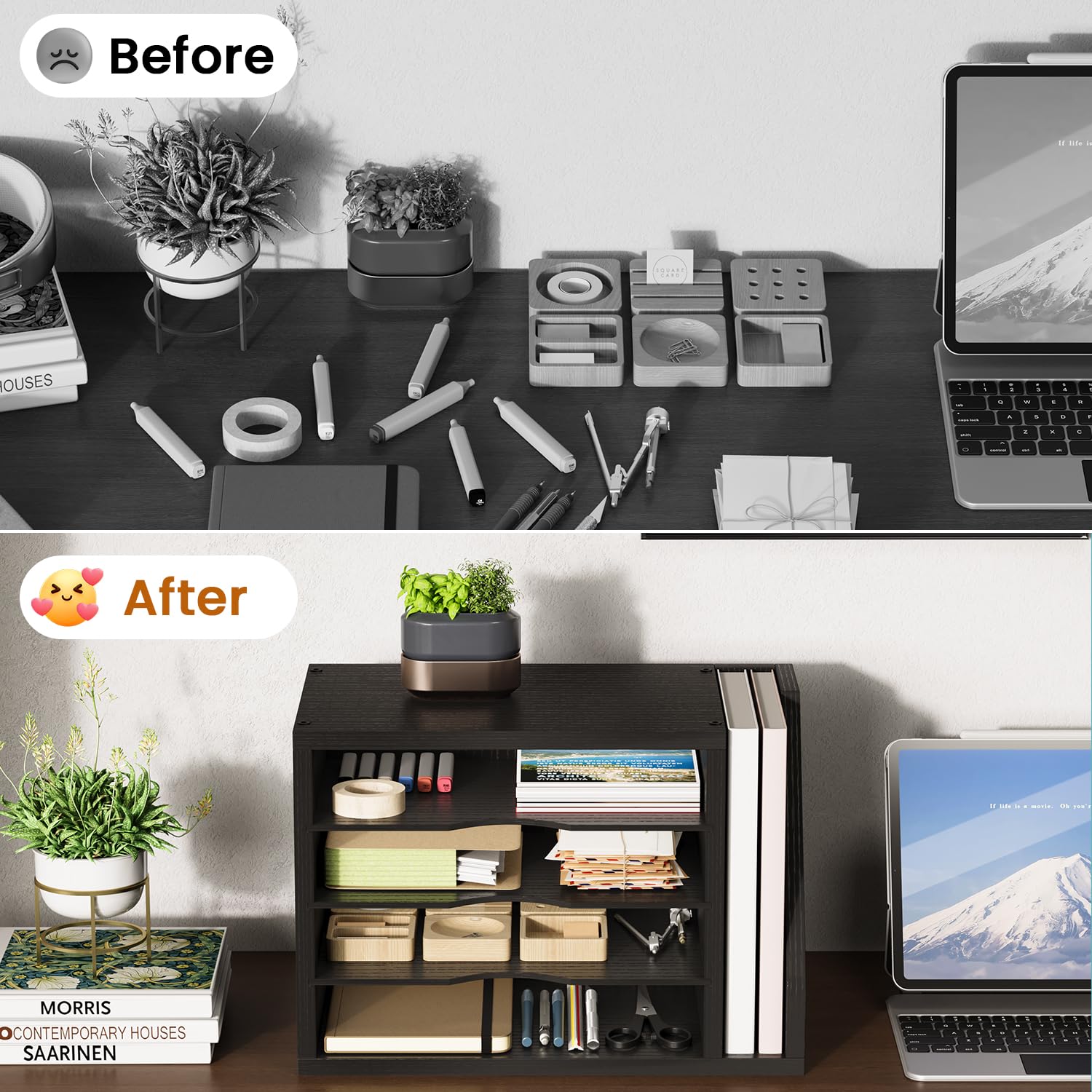 Desk File Organizer for Documents and Office Supplies
