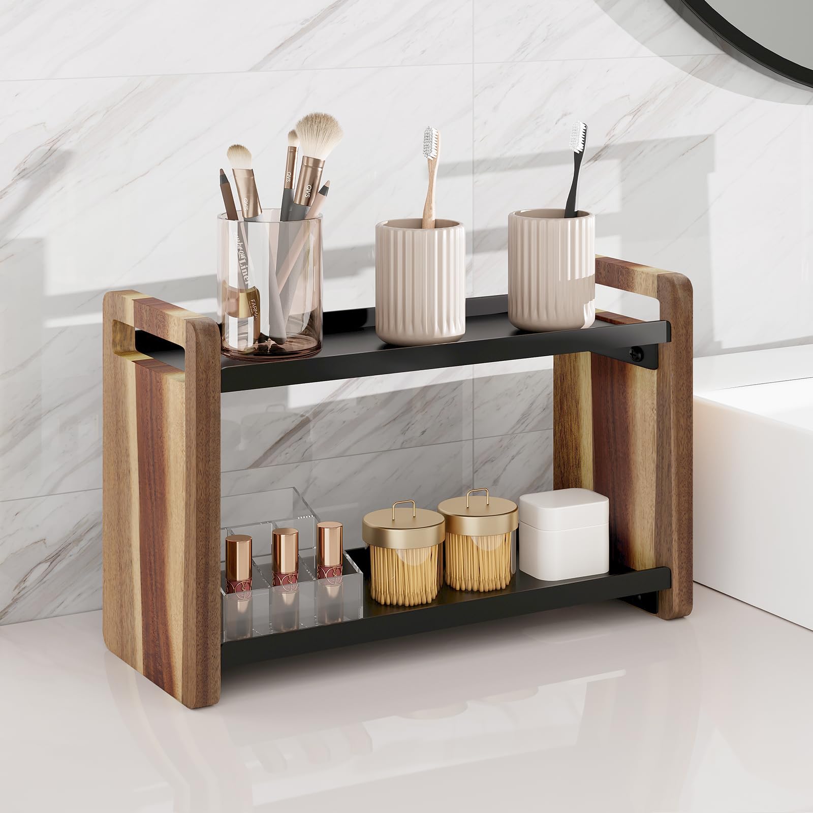 Bathroom Countertop Under Sink and Cabinet Spice Rack Organizer