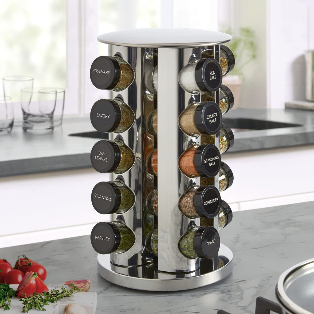 20 Jar Revolving Countertop Spice Rack Organizer