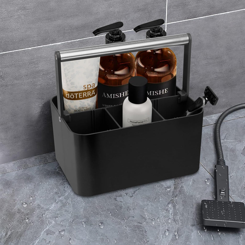 Portable Shower Caddy Basket with Handle and Divider