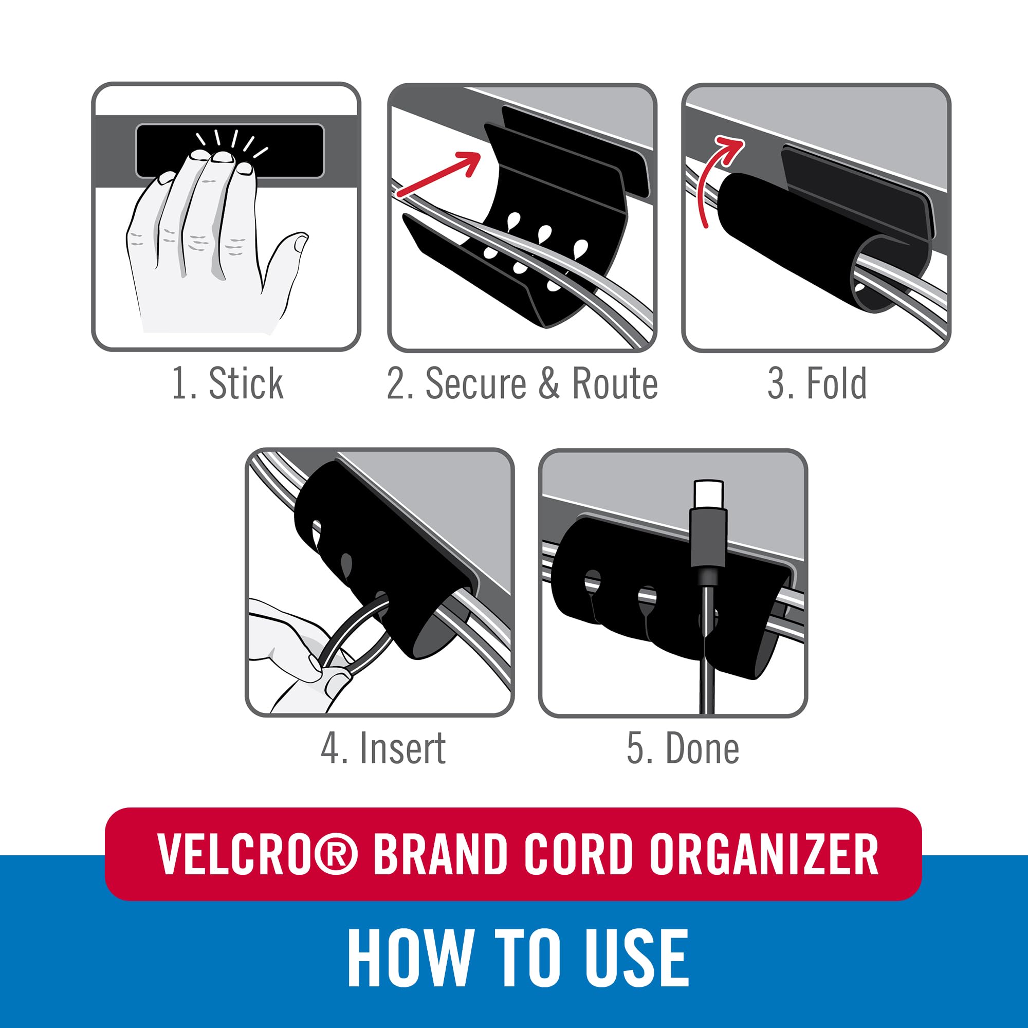 Cable Ties and Cord Organizer for Home and Office