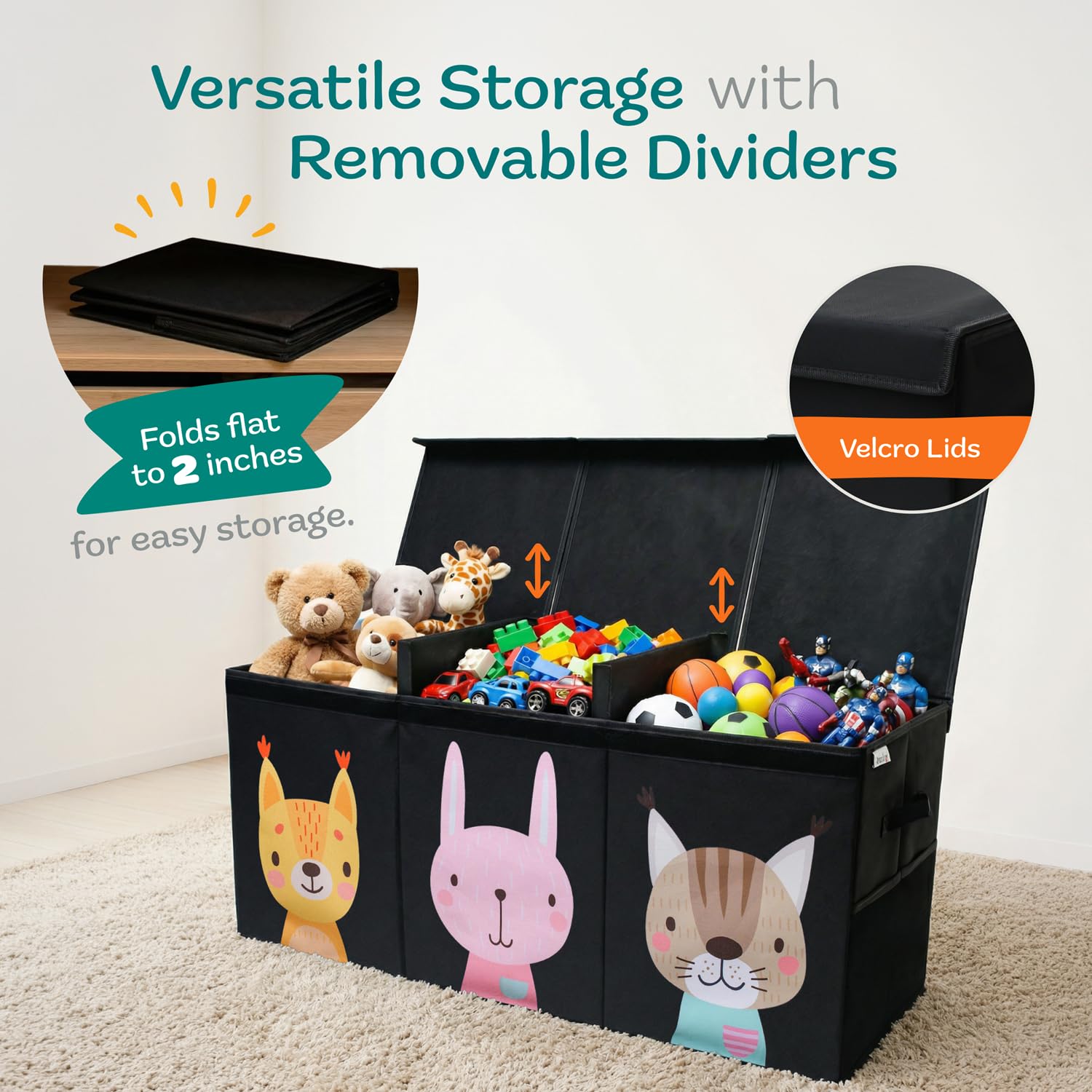 Extra Large Collapsible Toy Storage Box with Lid