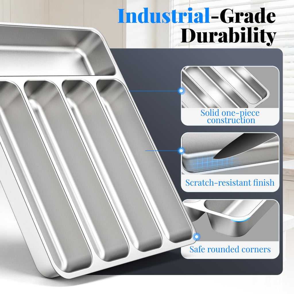 Stainless Steel Silverware and Cutlery Organizer