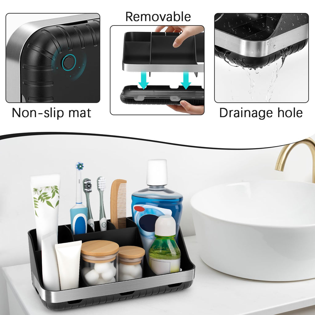 Seven Slot Kids Electric Toothbrush and Toothpaste Organizer