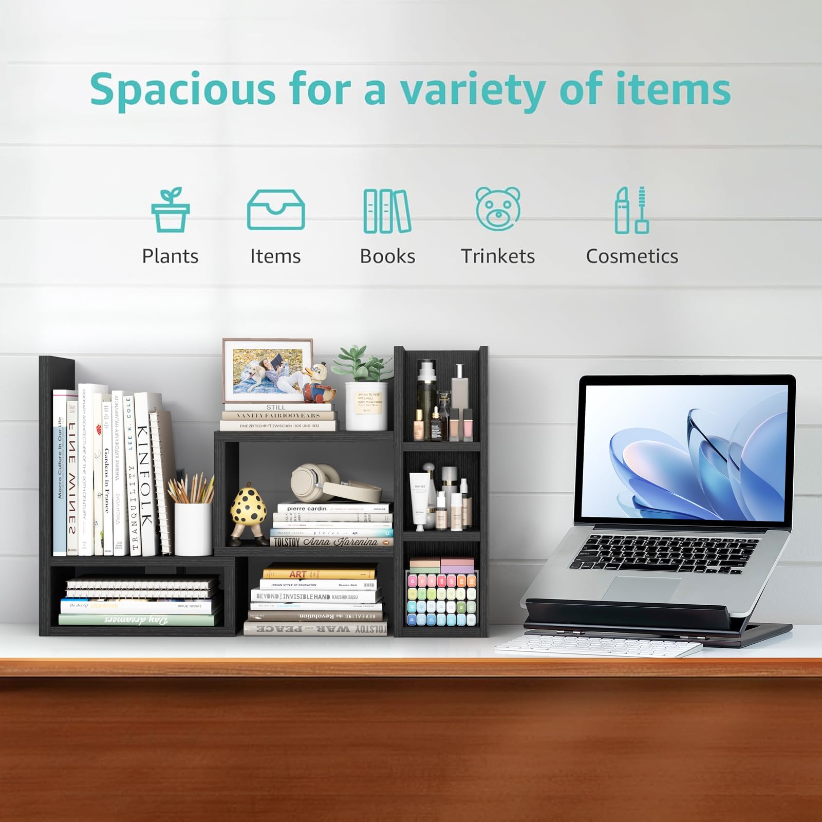 Desktop Corner Bookshelf and Office Desk Organizer Shelf