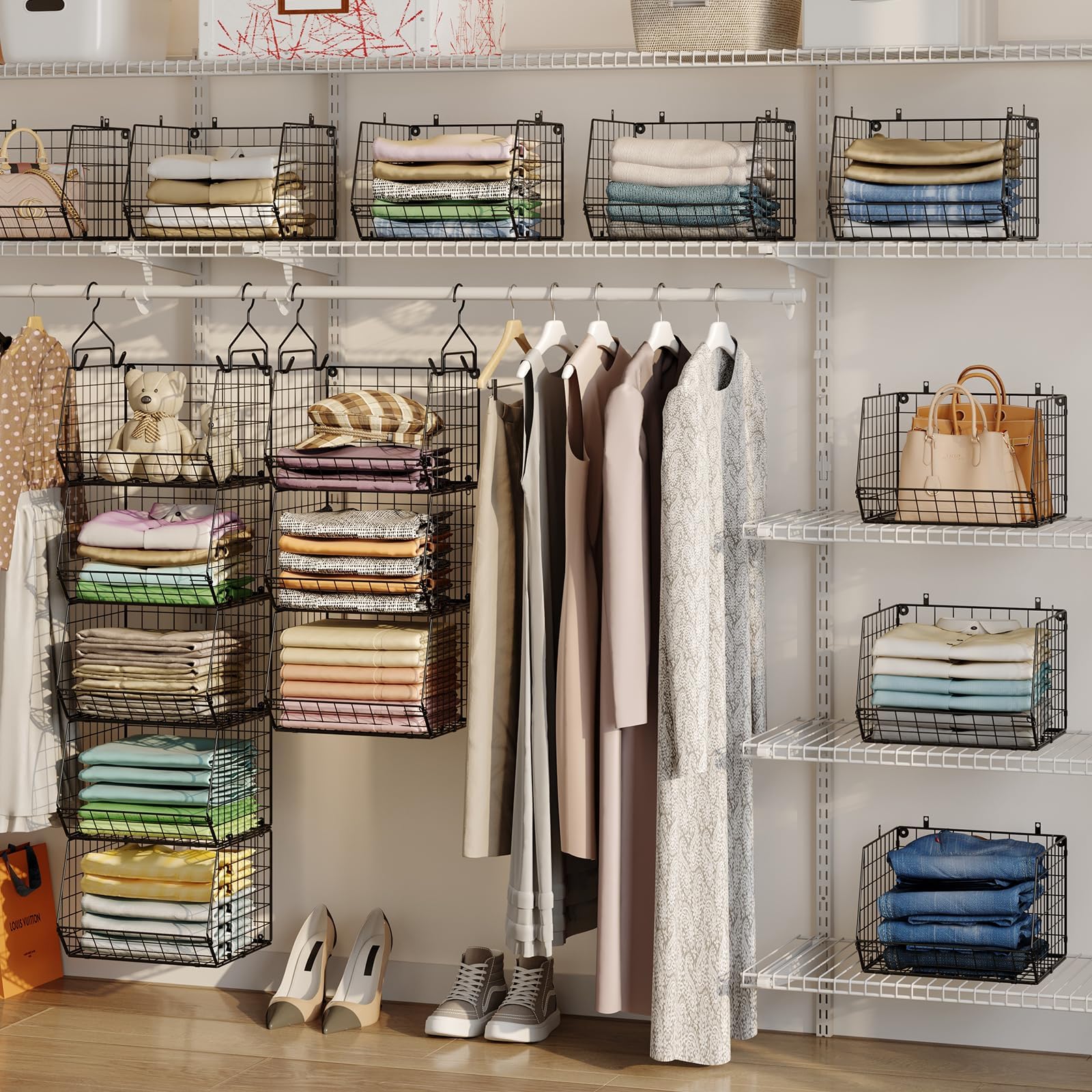 Eight Tier Hanging Closet Organizer with Wire