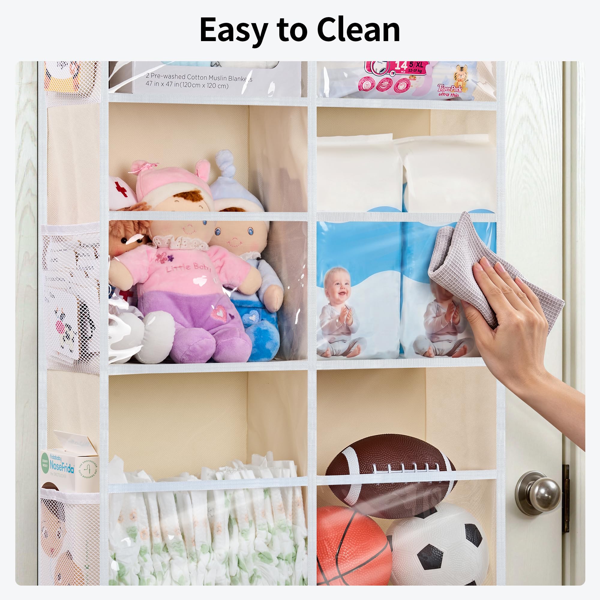 Five Shelf Over Door Hanging Organizer with Large Storage Pockets
