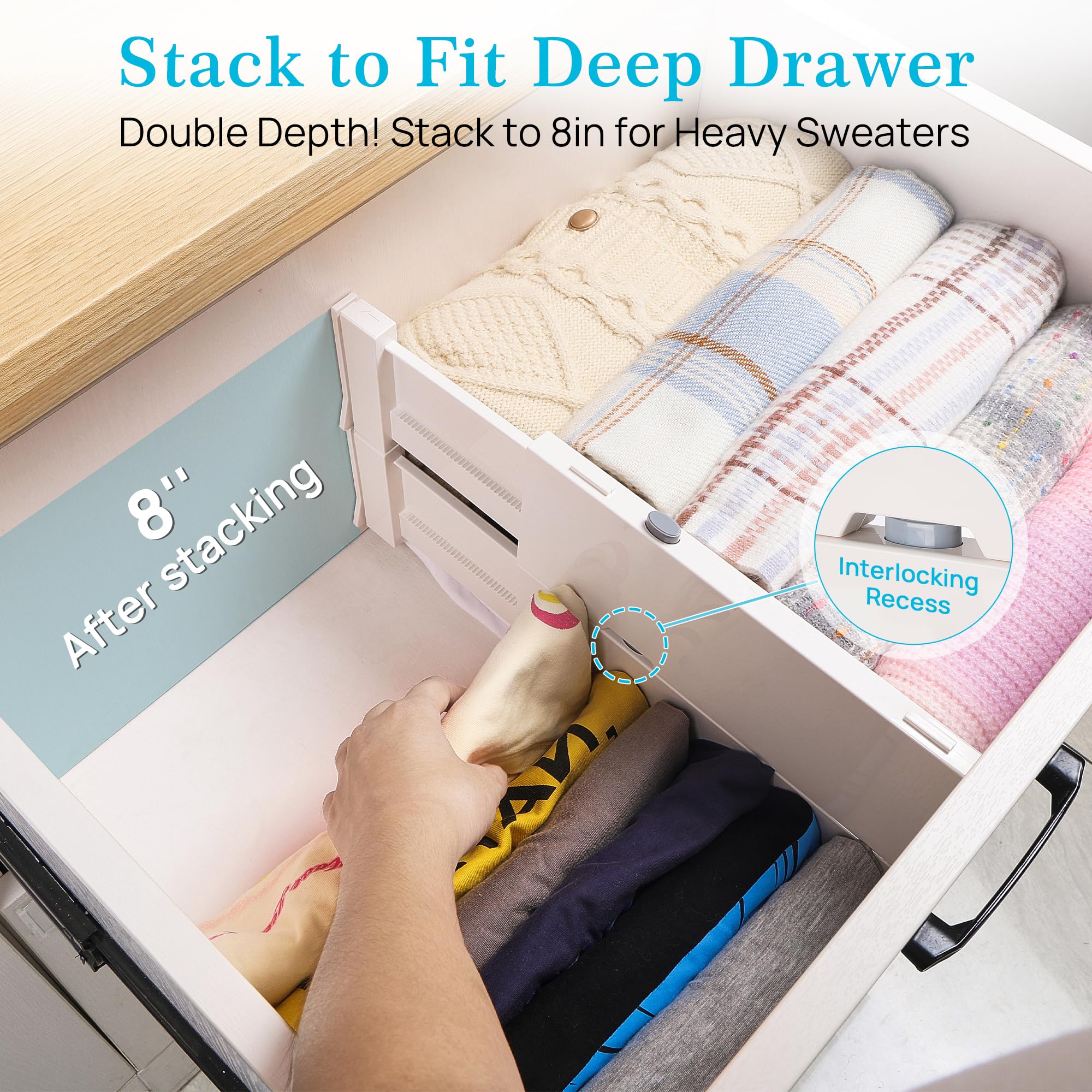Adjustable Drawer Dividers for Clothes and Closet Organization
