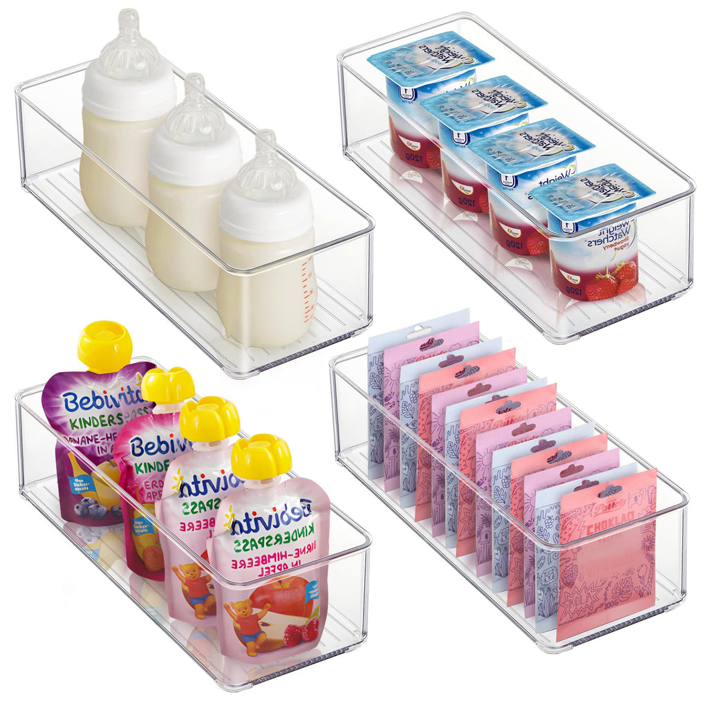 Stackable Freezer Storage Bins with Side Handles