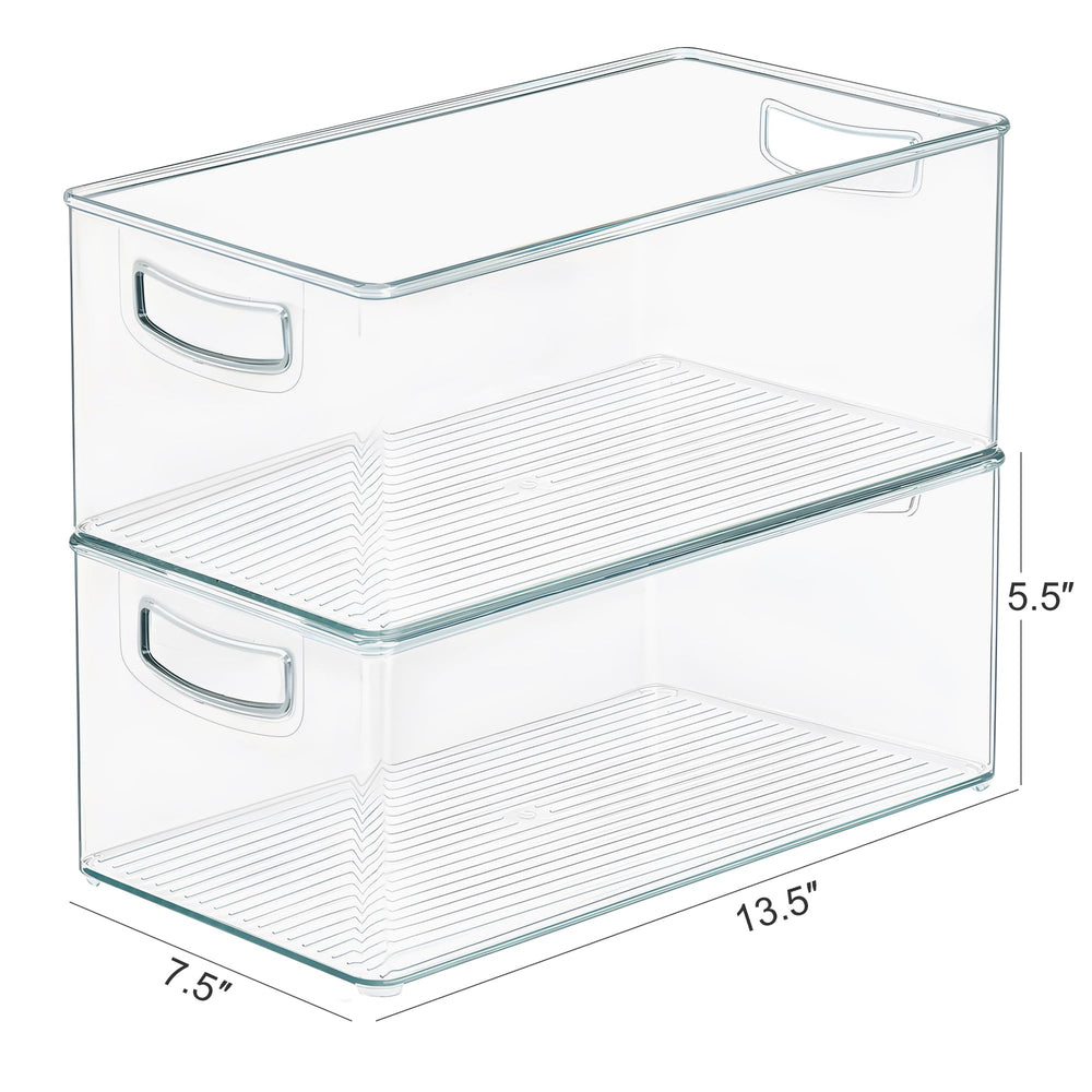 Stackable Freezer Storage Bins with Side Handles