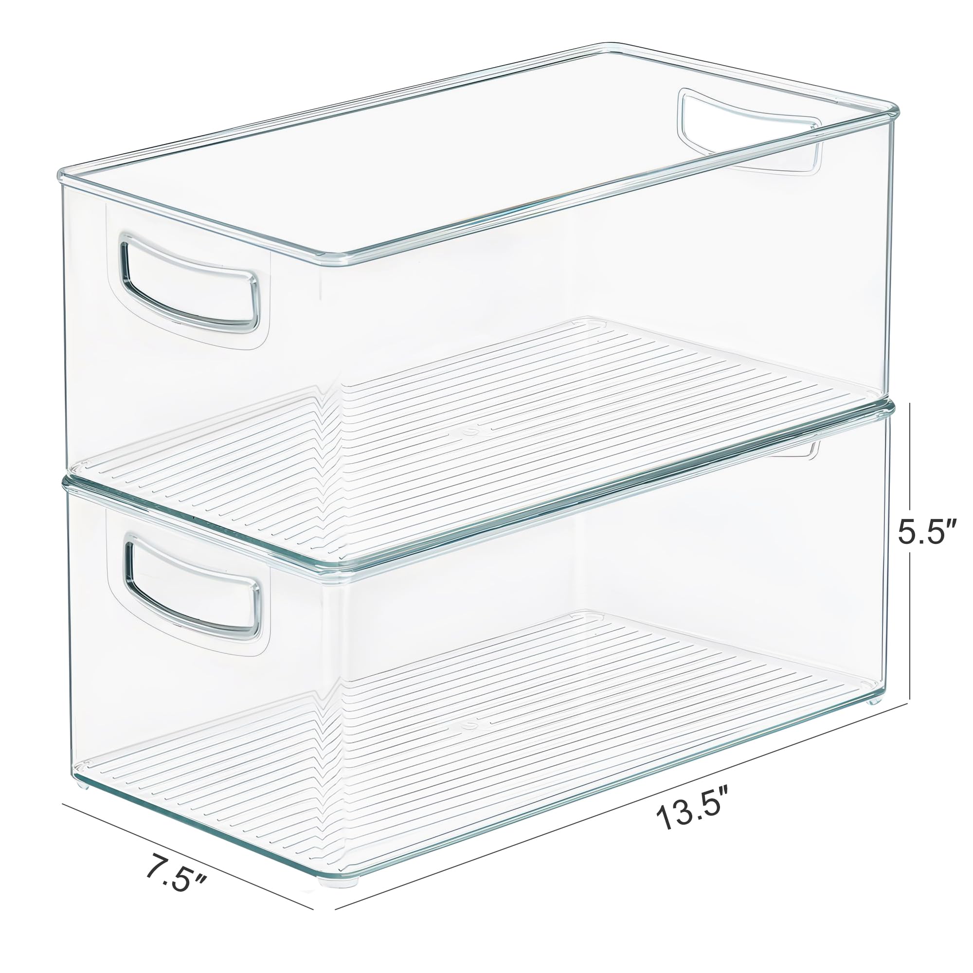 Stackable Freezer Storage Bins with Side Handles