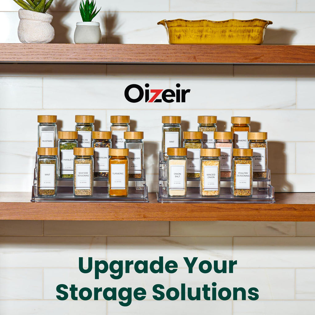 Clear Three Tier Acrylic Spice Rack Organizer for Kitchen Cabinet