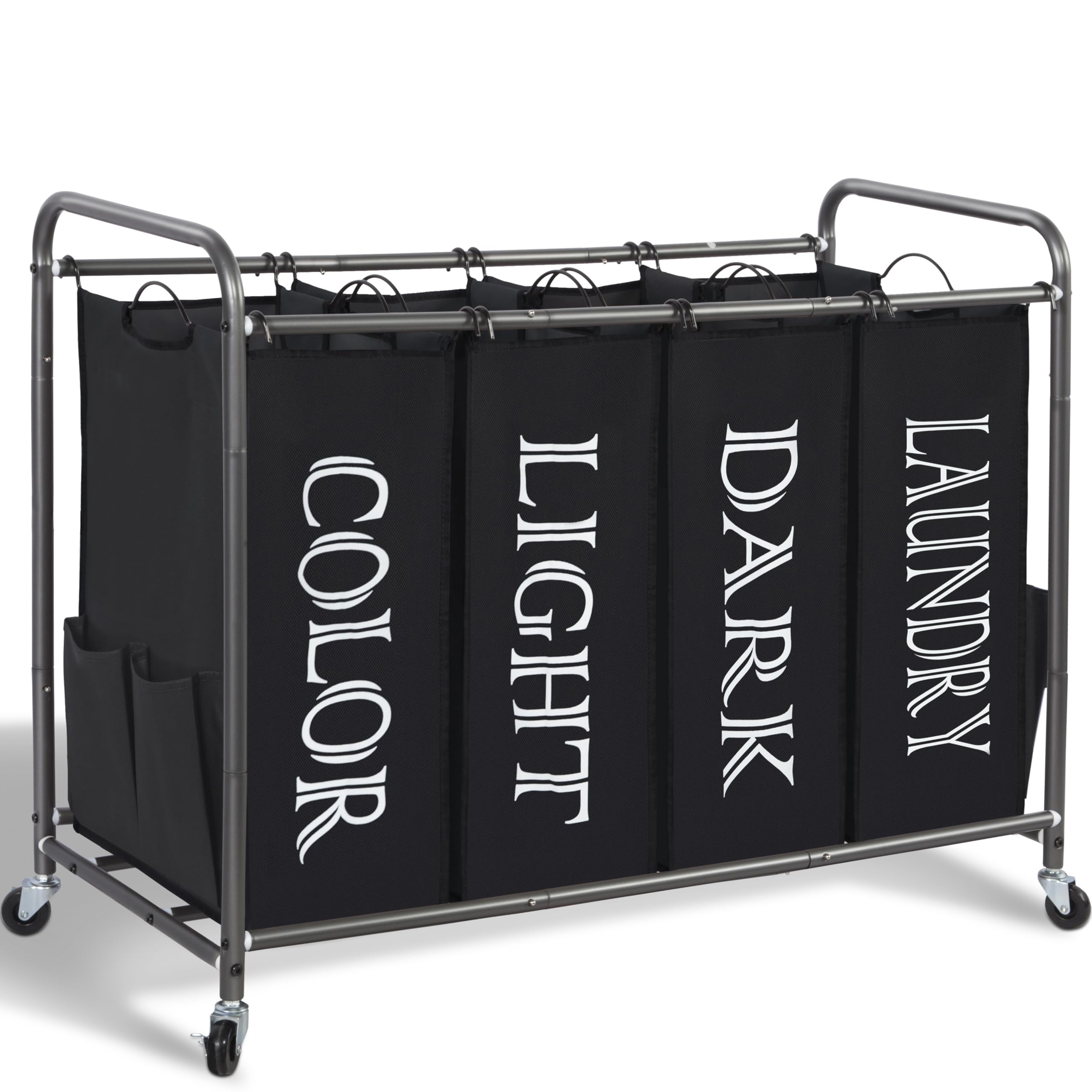 Rolling Laundry Sorter Hamper with Divided Compartments