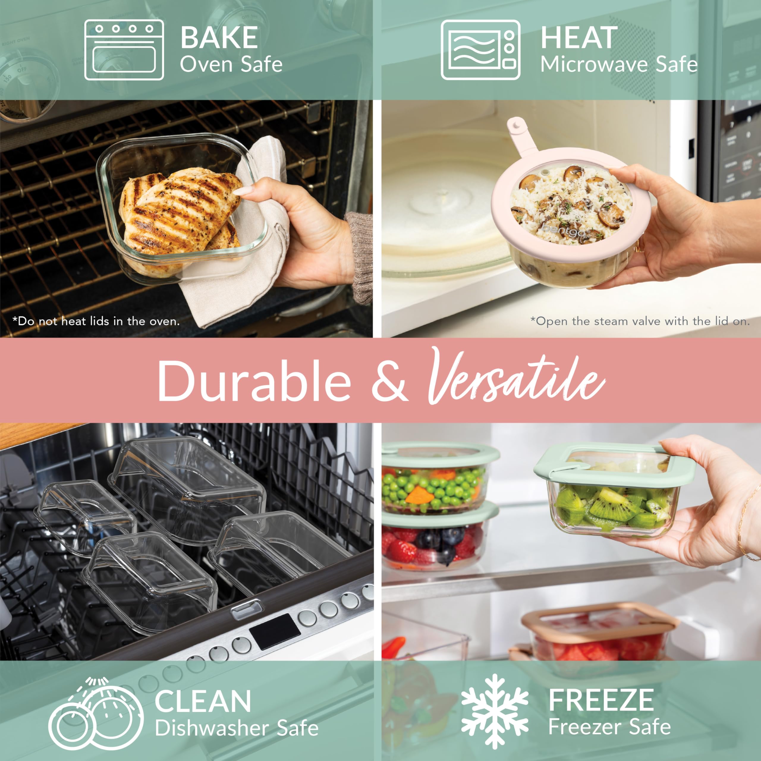 Twelve Piece Leakproof Glass Food Storage Containers with Airtight Lids