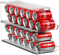 Four Pack Stackable Clear Refrigerator Can Organizers with 12 Can Capacity