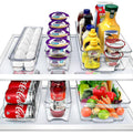 Clear Refrigerator Organizer Bins for Food and Household Storage