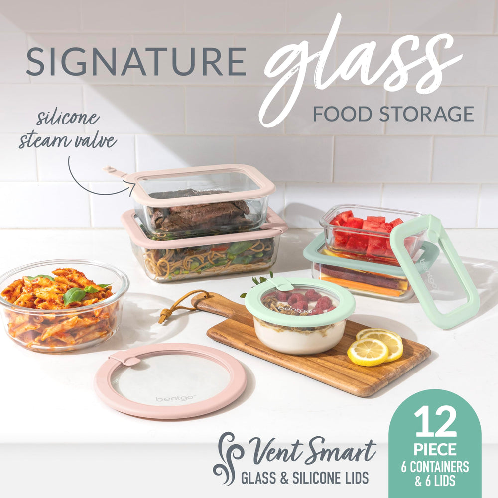 Twelve Piece Leakproof Glass Food Storage Containers with Airtight Lids