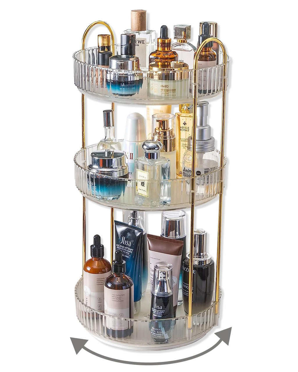 Large Capacity 360 Degree Rotating Makeup and Skincare Organizer