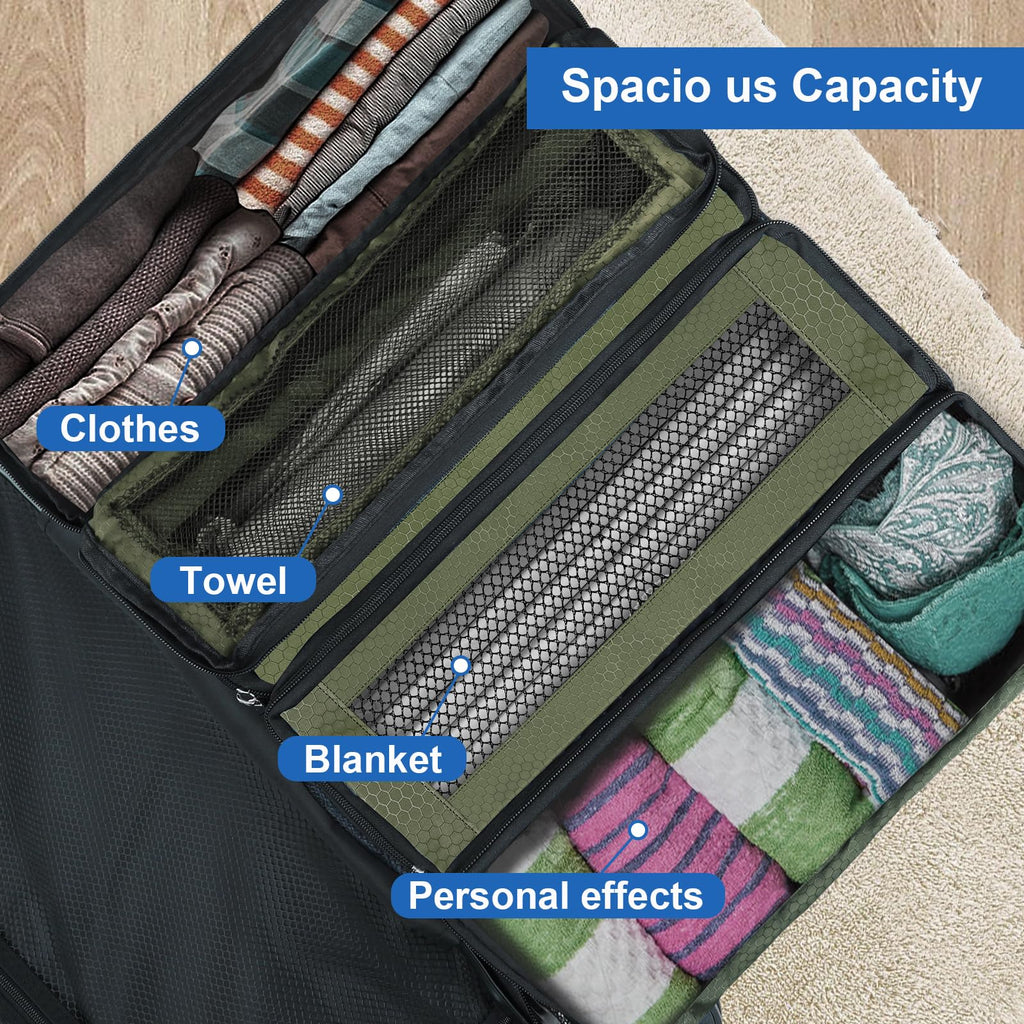 Collapsible Hanging Suitcase Organizer with Portable Travel Shelves