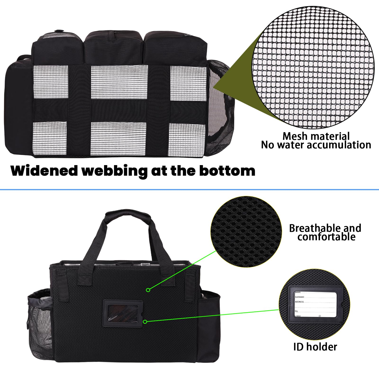 Large Wearable Cleaning Caddy Bag with Detachable Divider and Straps