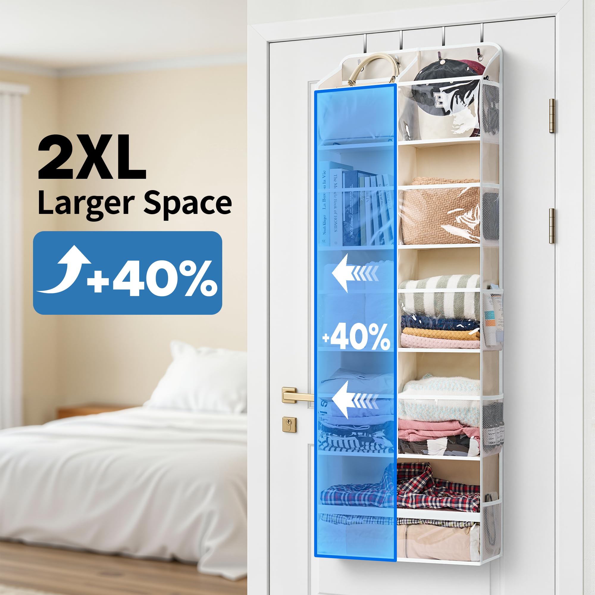 Five Shelf Over Door Hanging Organizer with Large Storage Pockets