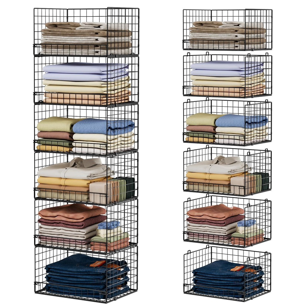 Four Tier Stackable Closet Storage Shelves