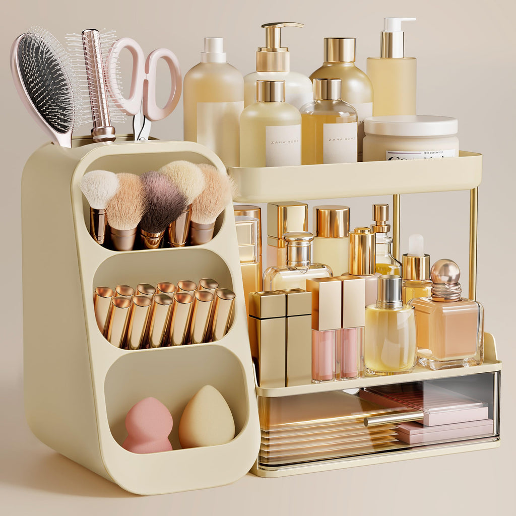 Vanity Makeup Organizer with Brush Holder