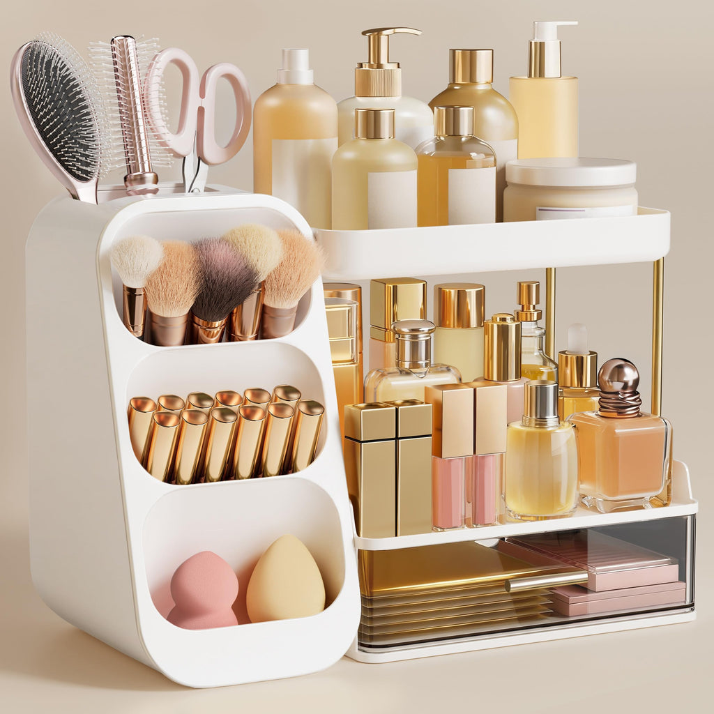 Vanity Makeup Organizer with Brush Holder
