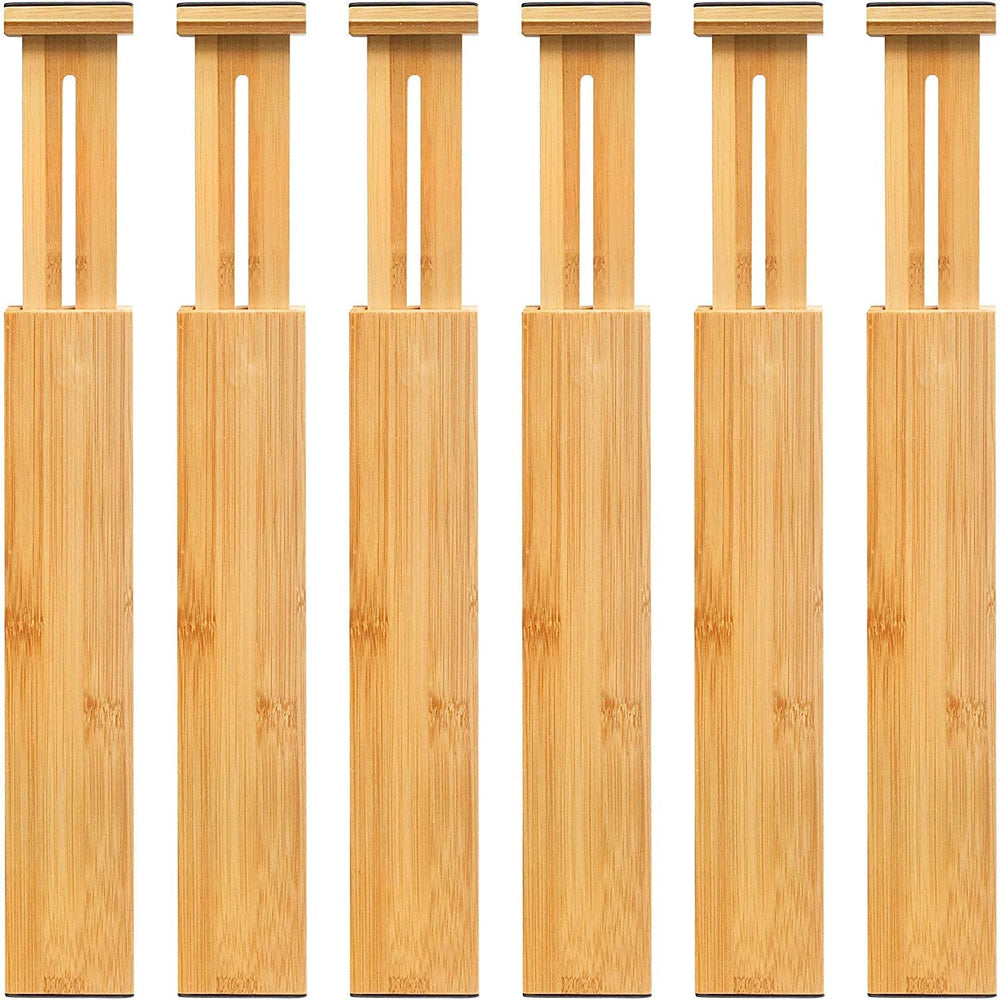 Expandable Bamboo Drawer Dividers for Kitchen Bathroom and Office