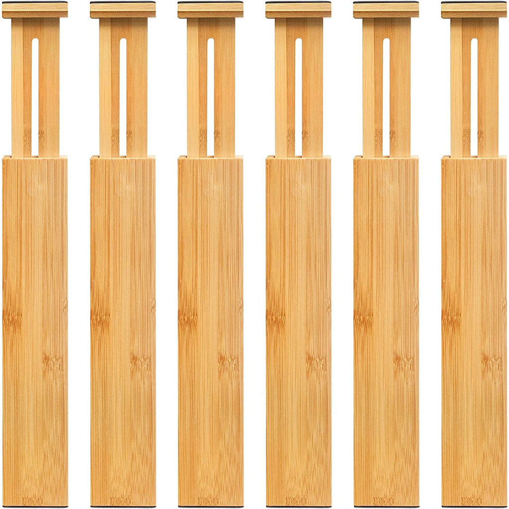 Expandable Bamboo Drawer Dividers for Kitchen Bathroom and Office